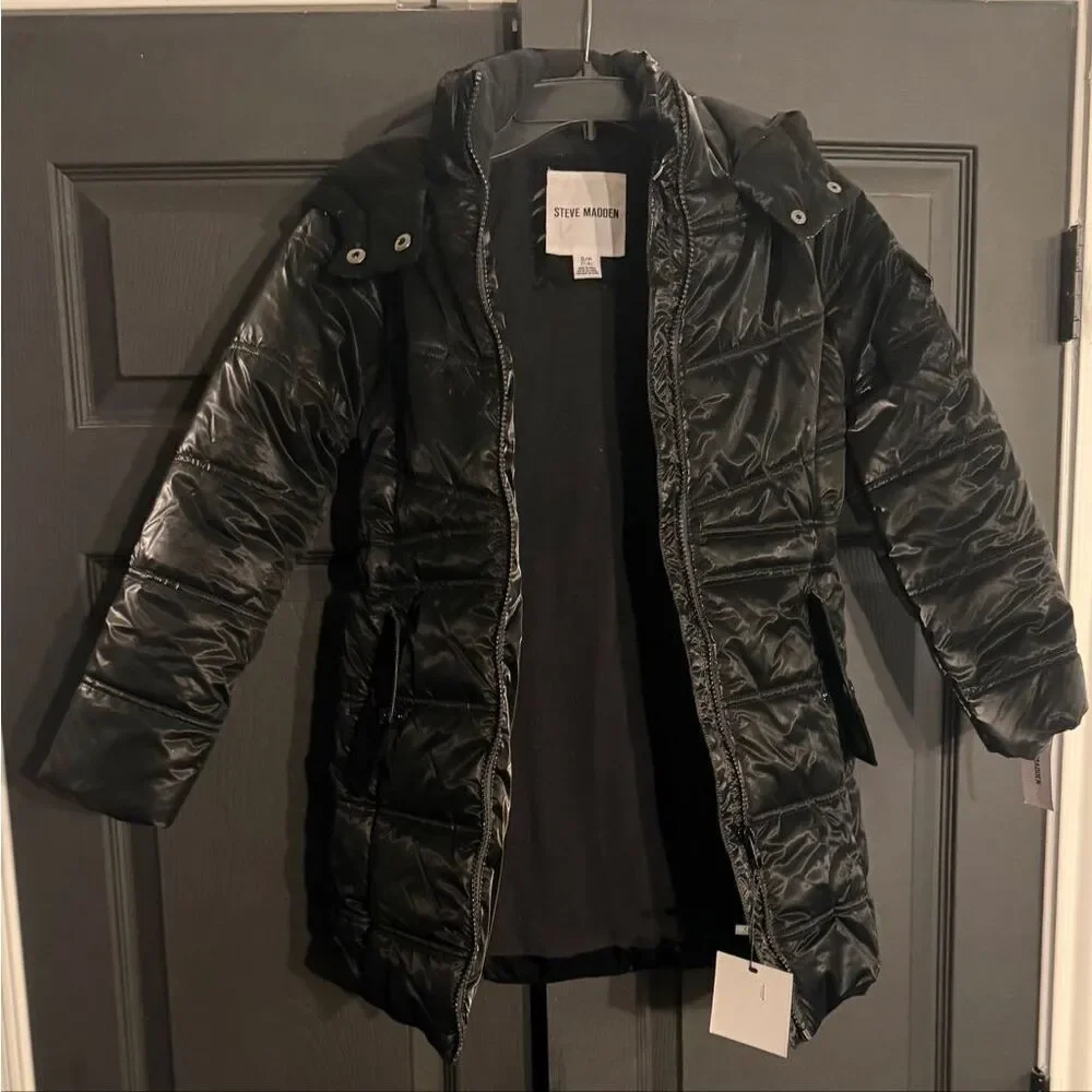 Steve Madden Girls Puffer Jacket Insulated Quilted Long Length Size 7/8